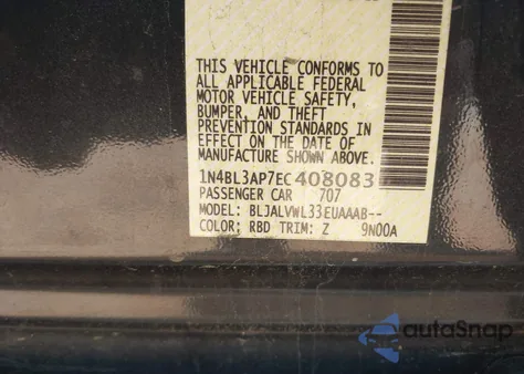 2014 Nissan Altima 3.5 Sl from USA, damaged, VIN 1N4BL3AP7EC408083